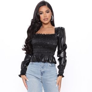 Fashion Nova Faux Leather Top 3X